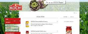 Strona www z katalogiem produktów koncernu Kochs