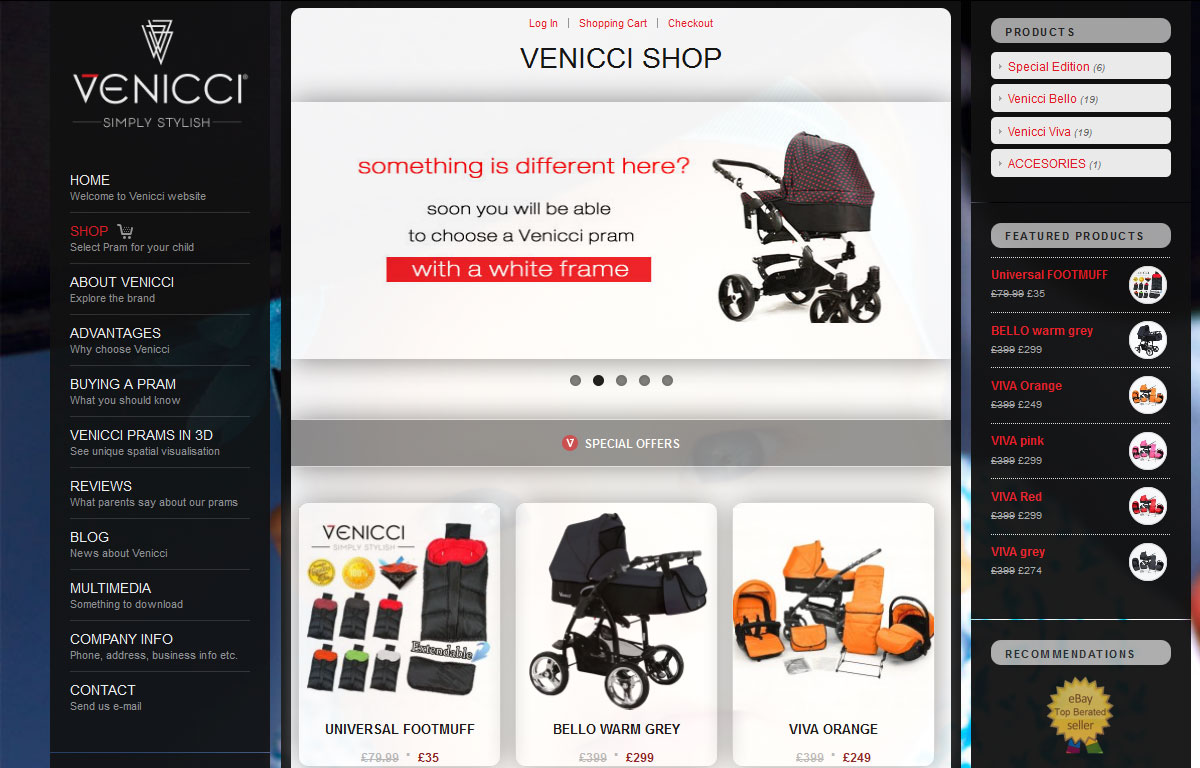 Firmowa strona www i sklep marki Venicci - sklep