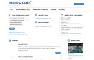 Portal internetowy rezerwacjeswidnica.pl - strona startowa