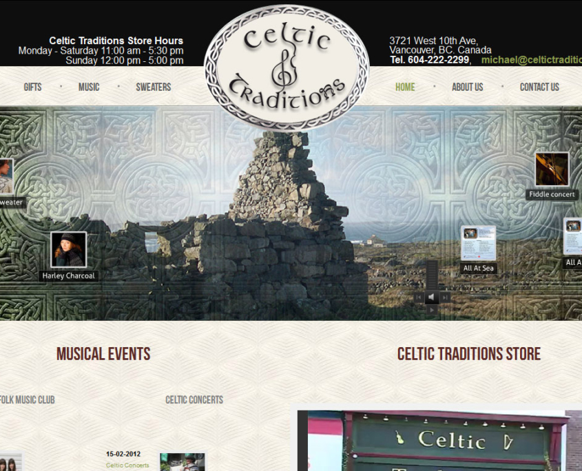 Sklep internetowy Celtic Traditions - strona startowa