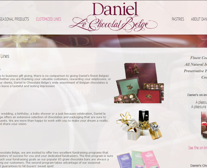 Sklep internetowy Daniel Le Chocolates Belge - produkty