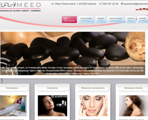 Strona www Kliniki Urody Spameed - strona startowa