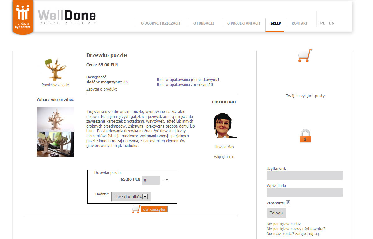 Strona www i sklep internetowy WellDone Dobre Rzeczy - projektanci