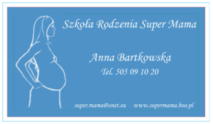 Wizytówka Sieci Szkół Rodzenia Super Mama - drugi wzór