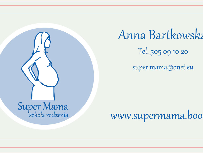 Wizytówka Sieci Szkół Rodzenia Super Mama