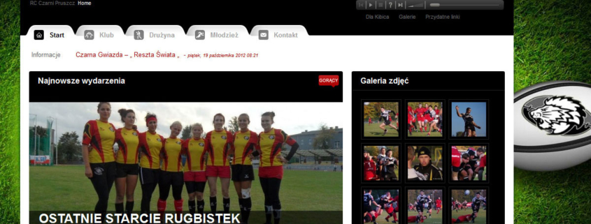 Portal internetowy klubu rugby Czarni Pruszcz Gdański