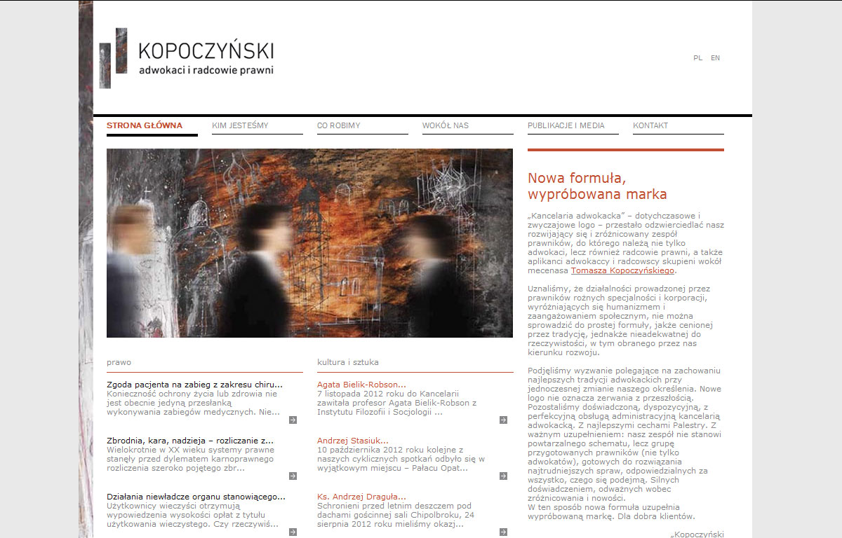 Strona www kancelarii Kopoczynski adwokaci i radcowie prawni - strona główna
