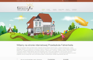 Strona www Przedszkola Fahrenheita zaprojektowana przez Entera Studio WWW - animowana strona startowa
