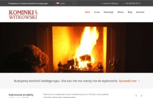 Nowa strona www Kominki Witkowski - strona główna