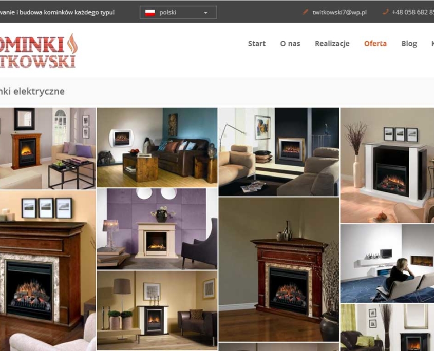 Nowa strona www Kominki Witkowski - galeria