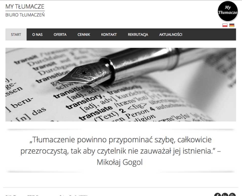 Strona www dla biura tłumaczeń My Tłumacze - strona główna