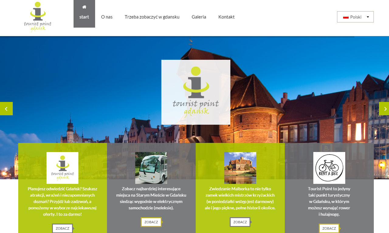Strona Tourist Point Gdańsk autorstwa Entera Studio WWW - strona główna