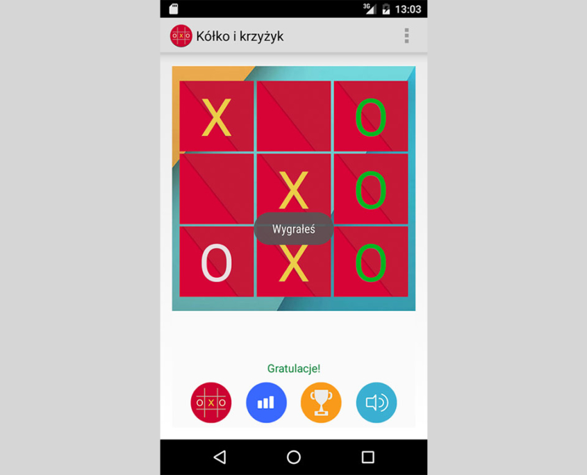 Gra Kółko i Krzyżyk na zegarki z Android Wear - wersja dla telefonów