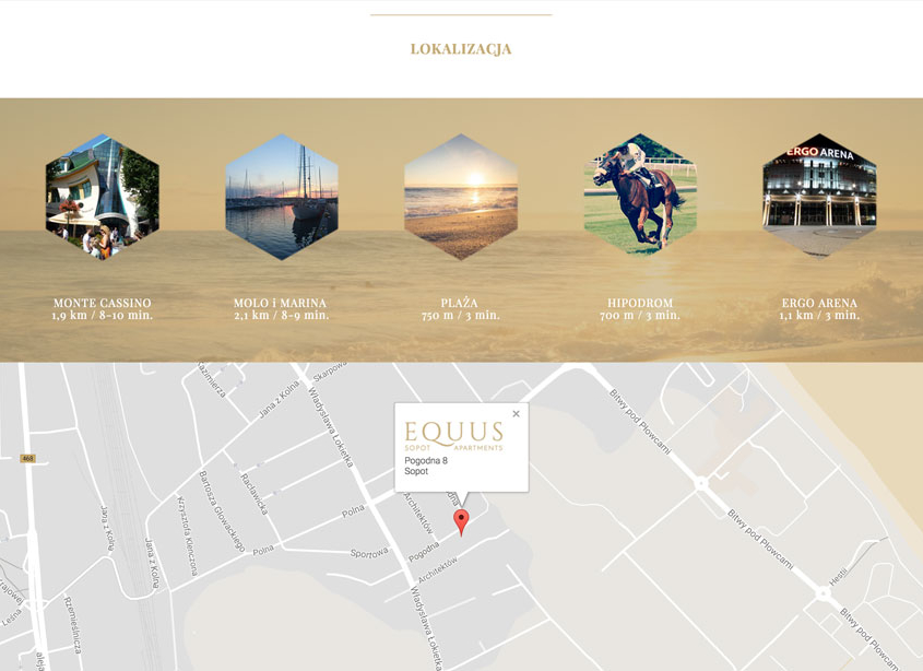 Strona www w konwencji one page dla inwestycji developerskiej - Equus Apartments