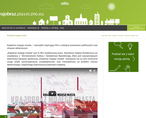 Wyprodukowana przez nas strona www poświęcona tzw. „uchwale krajobrazowej” dla Miasta i Gminy Piaseczno