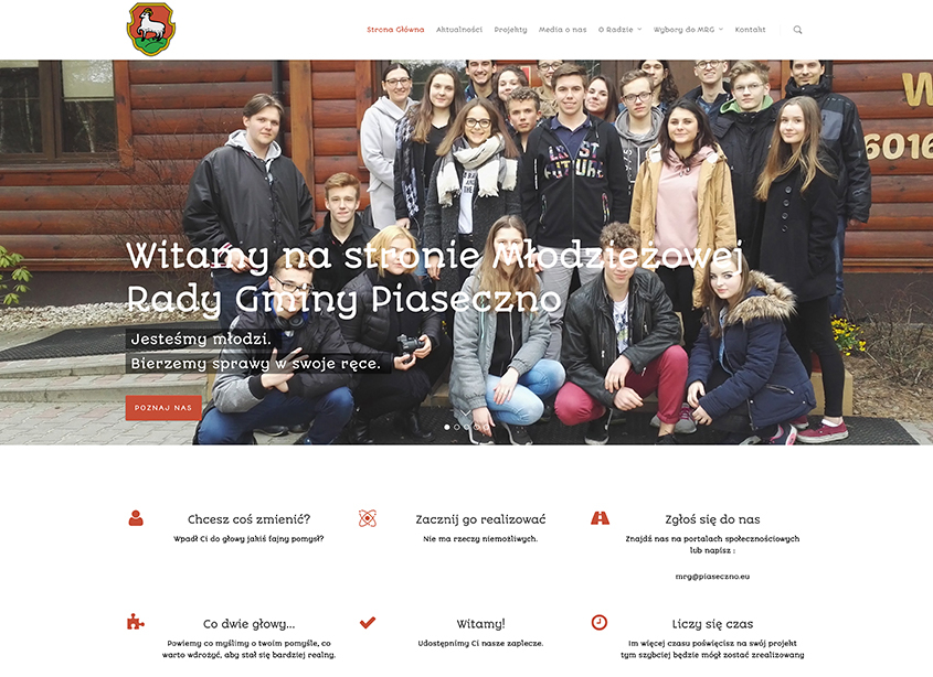 Strona www Młodzieżowej Rady Gminy Piaseczno
