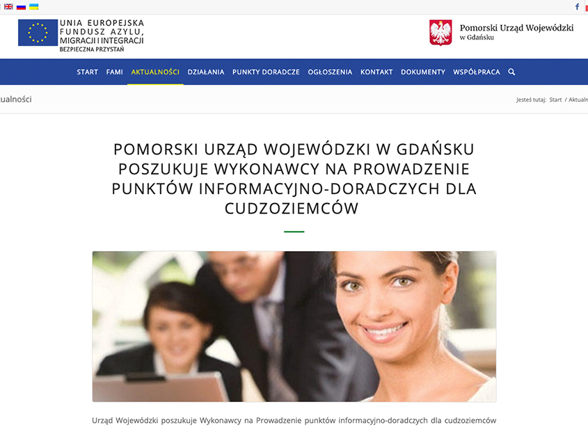 Wielojęzyczny portal adresowany do cudzoziemców spoza Unii Europejskiej przebywających w Polsce