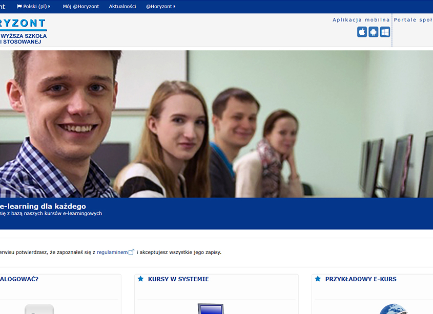 Projekt dostosowania do WCAG 2.1 platform szkoleniowych on-line Wrocławskiej Wyższej Szkoły Informatyki Stosowanej „Horyzont”.