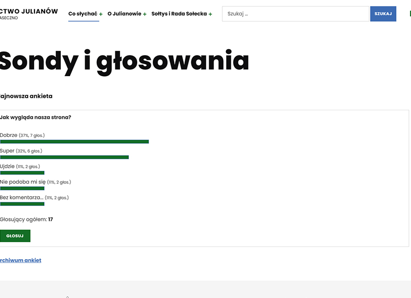 Strony WWW samorządu szczebla sołeckiego – dla Sołectwa Kamionka i Sołectwa Julianów w województwie mazowieckim.